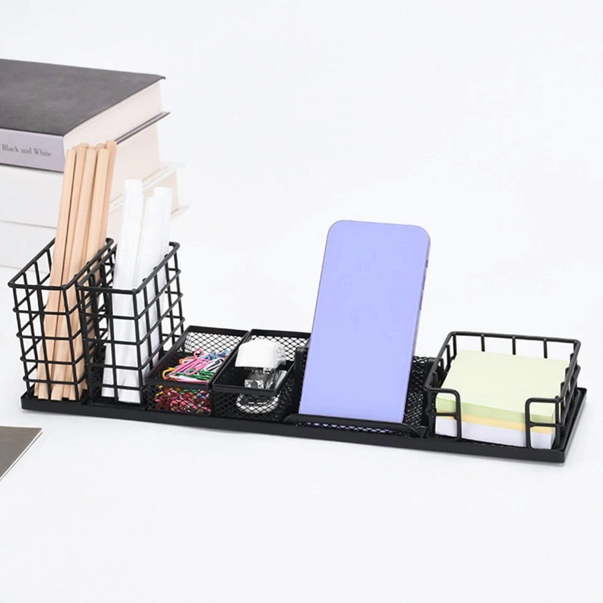 Multifunctional Pen Holder Set Work Desk Accessories Mesh Office