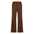 thumbnail image 3 of IYTR Men's Bottom Pants Retro Stretch Long Pants Vintage Flared Trousers 70s Style Long Pants with Pockets Coffee XL, 3 of 5