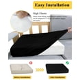 thumbnail image 5 of Pure Black Couch Cushion Covers Stretch, Washable Sofa Seat Covers Individual Seat Cushion Sofa Slipcovers Simple Solid Color Couch Cover Furniture Protector S-3PCS, 5 of 7
