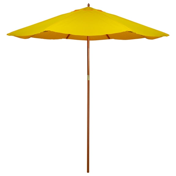 Northlight 8.5ft Outdoor Patio Market Umbrella with Wooden Pole, Yellow