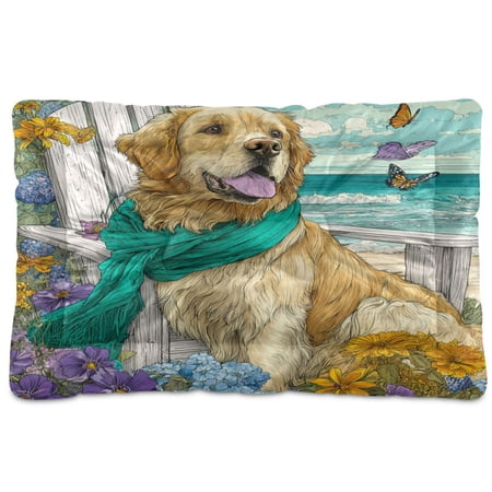 Qxltty Golden Retrieverss Ped Pad Wear-resistant and Hard to Bite Through Sleeping Pad for Small Medium Large Dogs Winter Pet Bed 24×18in