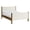 Walnut, variant on Maklaine Full Size Boucle Upholstered Platform Bed in Feather Walnut