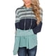 thumbnail image 2 of Sudadera con capucha de manga larga con empalme a rayas, suave y holgada, para mujer, para la cita diaria en la universidad, 2 of 6