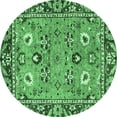 thumbnail image 1 of Ahgly Company Indoor Round Oriental Emerald Green Traditional Area Rugs, 4' Round, 1 of 4