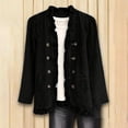 thumbnail image 5 of Vxararl Women Trendy Vintage Denim Jacket Ruffle Trim Long Sleeve Button Down Casual Jean Jacket with Side Pockets for Women Fall Lightweight Outerwear Black L, 5 of 5