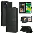 thumbnail image 2 of Wallet Case for Apple iPhone 13 6.1",PU Leather Case with Card Holder Magnetic Closure Folio Flip Kickstand Protective Shockproof Phone Case Cover For iPhone 13,Black, 2 of 12