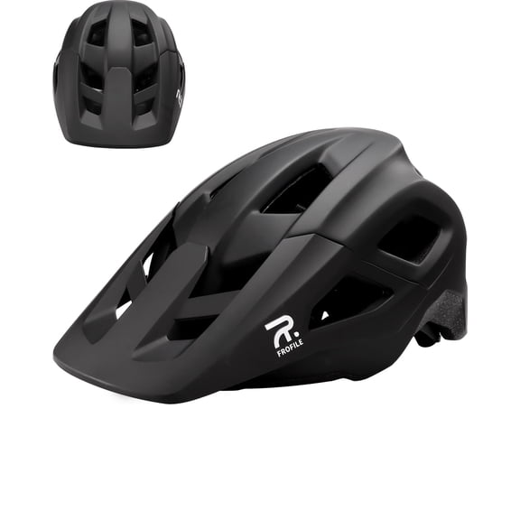 FROFILE Mountain Bike Helmet for Adult - Pinch-Free Magnetic Buckle, Black, CPSC Certificated MTB Bicycle Helmets with Detachable Visor for Men & Women