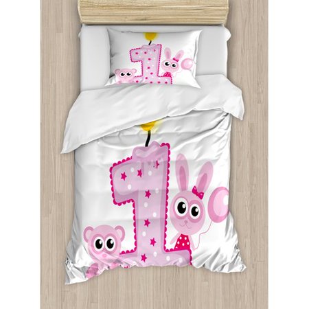 Ambesonne 1st Birthday Decorations Party Theme With First Candle