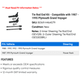 thumbnail image 2 of Tie Rod End Kit - Compatible with 1987 - 1995 Plymouth Grand Voyager 1988 1989 1990 1991 1992 1993 1994, 2 of 2