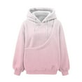 thumbnail image 6 of NMMUED Hoodie with Dog Pouch Winter Hoodie Pet Hoodie Womens Long Sleeve Tops Pet Pouch Sweatshirt Plain Hoodies for Women Cat Pocket Hoodie Pink L, 6 of 7