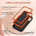 thumbnail image 5 of I-HONVA Compatible with iPhone 15 Case,3-Layer Military Grade Drop Protection Anti-Slip Bumper Rugged Shockproof Dustproof Protection 6.1 inch Phone Case,Black Orange, 5 of 7