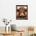 thumbnail image 2 of COMIO  Highland Cow Wall Decor, Farmhouse Wall Art Canvas Print Pictures of Brown Cow Artwork for Gift Hanging in Bathroom, Dining Room, Kitchen, Office, Living Room, Bedroom, 2 of 4