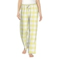 thumbnail image 2 of Goofa Lemon Yellow Checkboard Printed Soft Pajama Pants for Women, Wide Leg Comfy Casual Lounge Yoga Pants-Large, 2 of 9