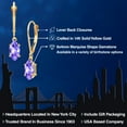 thumbnail image 2 of Gem Stone King 14K Yellow Gold Blue Tanzanite Leverback Dangle Earrings for Women | 1.02 Cttw | Gemstone December Birthstone | Marquise 8X4MM, 2 of 6