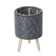 thumbnail image 4 of Rattan flower pot triangle bracket living room desktop plant storage container, 4 of 8