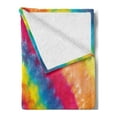 thumbnail image 2 of Tie Dye Soft Flannel Fleece Throw Blanket, Colorful and Abstract Batik Pattern with Spiral Shape Shibori Hippie Style, Cozy Plush for Indoor and Outdoor Use, 60" x 80", Multicolor, by Ambesonne, 2 of 5