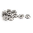 thumbnail image 1 of Unique Bargains M6 Thread 304 Stainless Steel Serrated Hex Flange Nut 10pcs, 1 of 3
