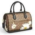 thumbnail image 2 of Coach Women's Rowan Medium Top Zip Satchel Bag in Signature Canvas with Floral Print (Tan Multi), 2 of 4