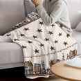 thumbnail image 3 of Star Rustic Blanket Soft Cozy Warm Throw Blanket for Couch, Plush Fuzzy Flannel Fleece Blankets for Sofa, Farmhouse Country Star Barn Berry Brown Bed Blankets Lightweight Gifts for Women, 32"x48", 3 of 9