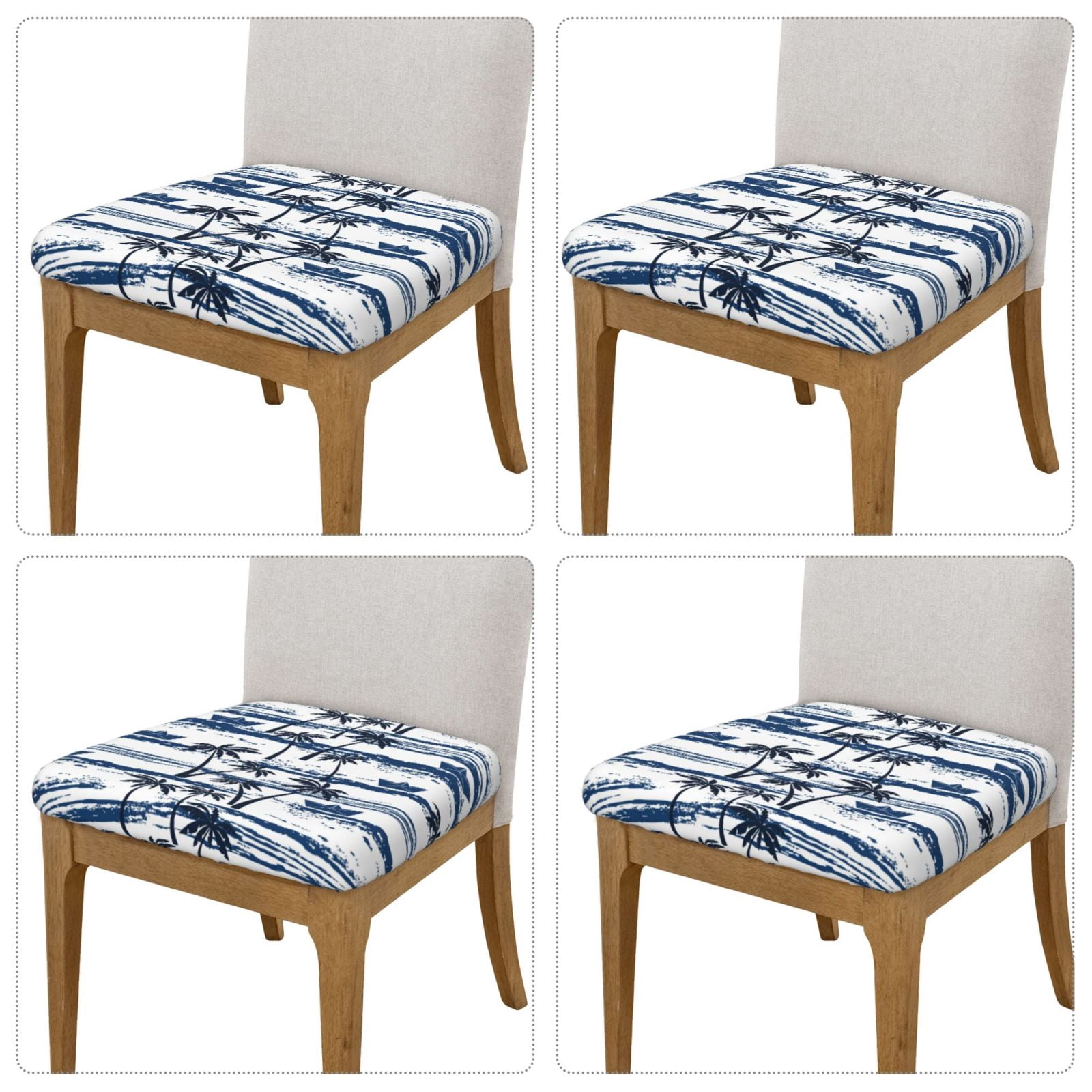 Vsdgher Palm Tree Couch Cushion Covers, Non-Slip Sofa Seat Cushion Slipcovers, Soft Couch Covers（Don't include seat cushion）Four Pieces
