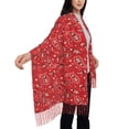 thumbnail image 4 of Honeii Red Paisley Floral Print Scarf Oversized Scarf Tassel Fall Winter Thick Scarf Warm Shawl Women,Women's Scarves & Wraps, 4 of 8