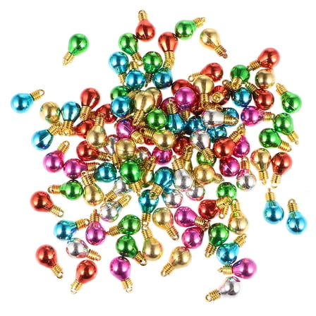 PTOOTP Plastic Pendant Bulbs Assorted Colors for Christmas Tree Ornaments, 100 Pieces Holiday Decoration