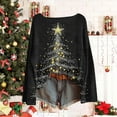 thumbnail image 5 of yardsong Xmas Trees Graphic Holiday Sweater for Women - Boat Neck Imitation Ugly Christmas Pullover Long Sleeve Tops Multicolor,XXL, 5 of 5