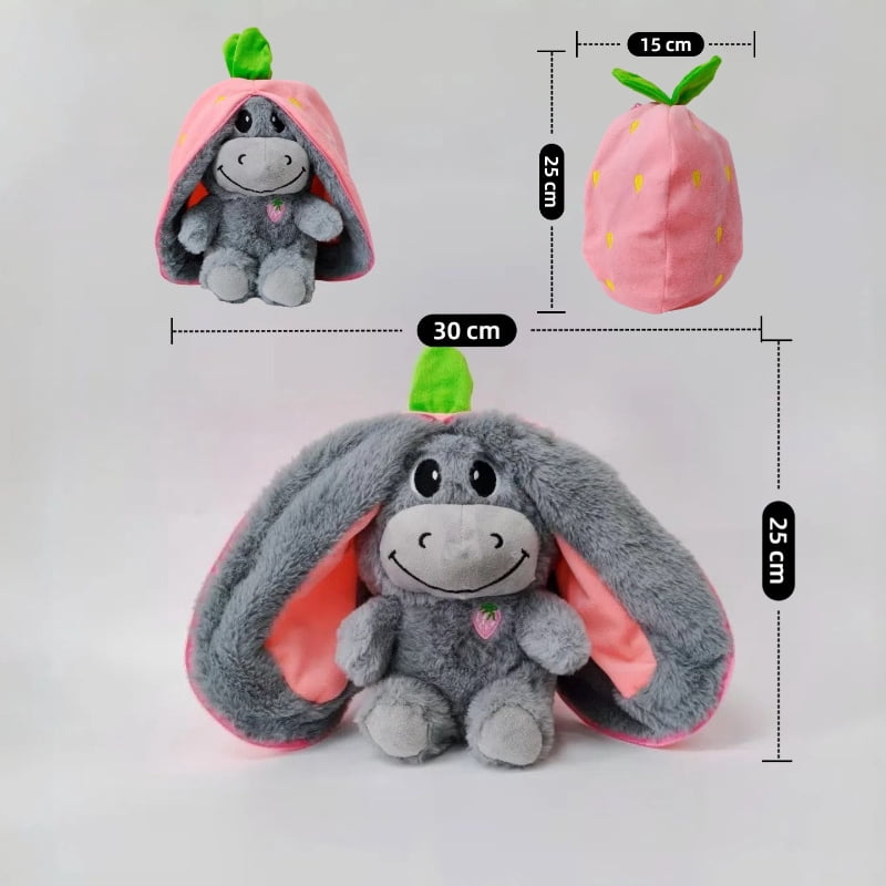 Breathing Glowing Avocado Donkey Stuffed Plush Soothing Doll Children's Bedtime Companion Toy Strawberry Rabbit Plush Doll Gifts