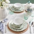 thumbnail image 5 of KINGSTONE 16-Piece Green Floral Porcelain Dinnerware Set, Service for 4, Microwave & Dishwasher Safe, 5 of 10
