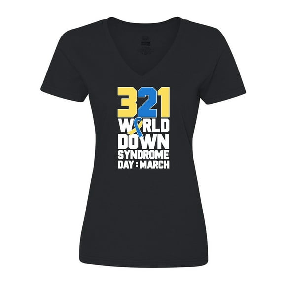 Inktastic 321 is World Down Syndrome Day Women's V-Neck T-Shirt