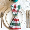 thumbnail image 3 of Urban Villa Set of 12 Checkered Dinner Napkins Buffalo Checks Cloth Napkins Red/Green/White Color Checks 100% Cotton Dinner Napkins Size 20x20 Inches Cloth Napkins Hotel Quality Dinner Napkins, 3 of 9