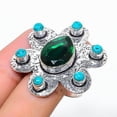 thumbnail image 2 of Natural Chrome Diopside, Turquoise Gemstone 925 Sterling Silver Ring Size 6, 2 of 2