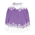 thumbnail image 4 of Men’s Pullover Hoodie with Reindeer and Snowflake Print Holiday Theme Long Sleeve Hooded Sweatshirt Casual Fit Purple L, 4 of 4