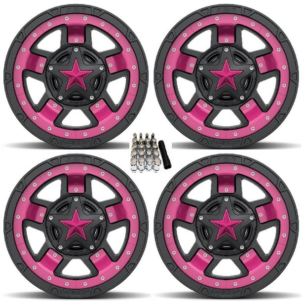 XS827 RS3 Midspoke Wheels/Rims Pink/Black 16" Polaris RZR 1000 XP