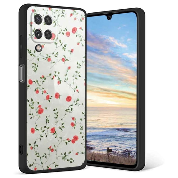 Compatible with Samsung Galaxy A12 Phone Case, Roses-7 Case Men Women, Flexible Silicone Shockproof Case for Samsung Galaxy A12