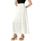 thumbnail image 4 of Faldas Boho para Mujeres Inspire Chic, Falda Maxi de Playa con Cintura Elástica Fruncida y Diseño en Capas, Color Blanco, 4 of 6