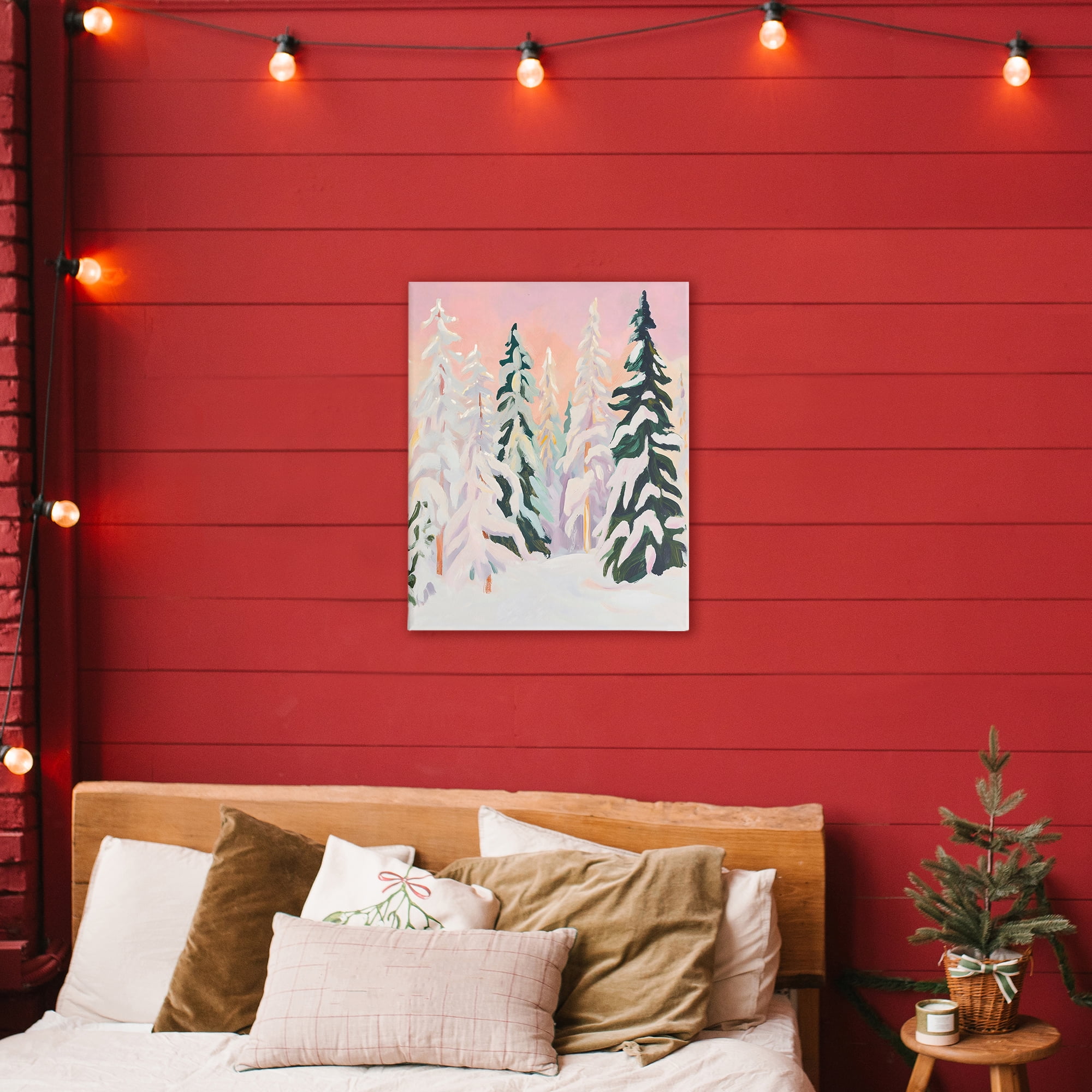 Stupell Industries Peachy Pastel Winter Forest Canvas Wall Art, design by The Prints Vibe