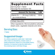 Klean ATHLETE Klean-D 25 mcg (1,000 IU) | Targeted Support When the Body Cant Produce Vitamin D Naturally | NSF Certified for Sport | 100 Tablets