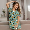 thumbnail image 3 of Fotbe Cute French Bulldog Bata de Dormir para Mujer con Estampado, Camisón de Algodón de Manga Corta, Ropa de Dormir Casual, 3 of 6