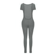 thumbnail image 5 of pstuiky Jumpsuits for Women Dressy, Solid Color Slim Short Seamless Hip Lifting Trousers Modern Fit Rompers for Women Gray M, 5 of 5