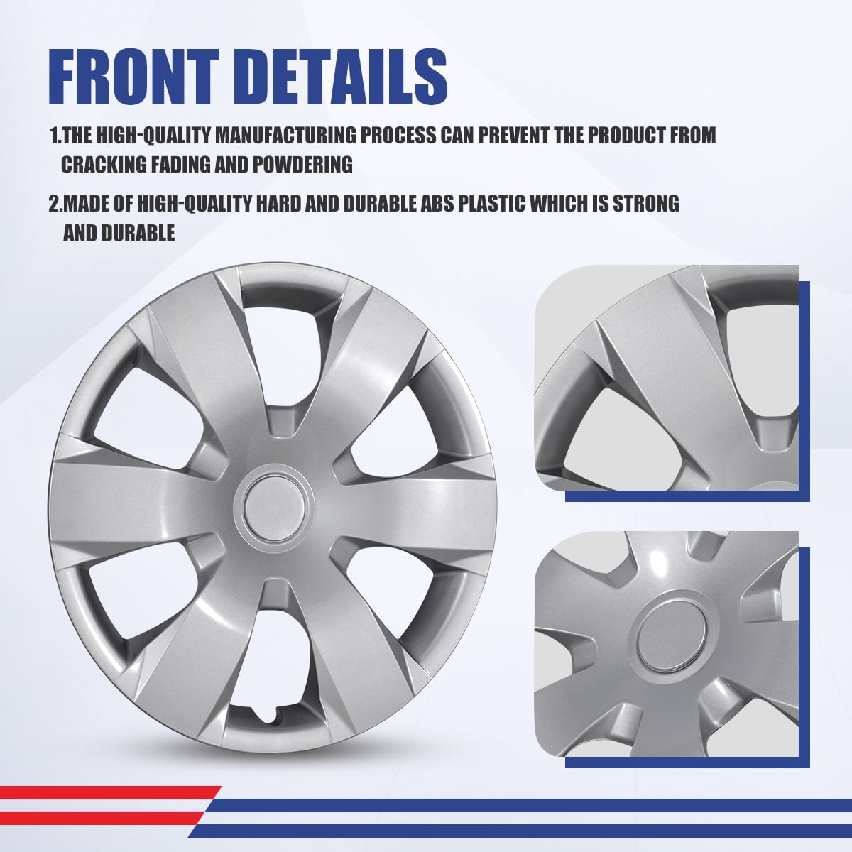 (4 Pack)16" Set of 4 Hubcaps Wheel Rims Cover for 2007-2011 Toyota Camry /2007-2011 Toyota Camry Hybrid Compatible with Steel Wheels Snap on Installation(16-inch,Lacquer)