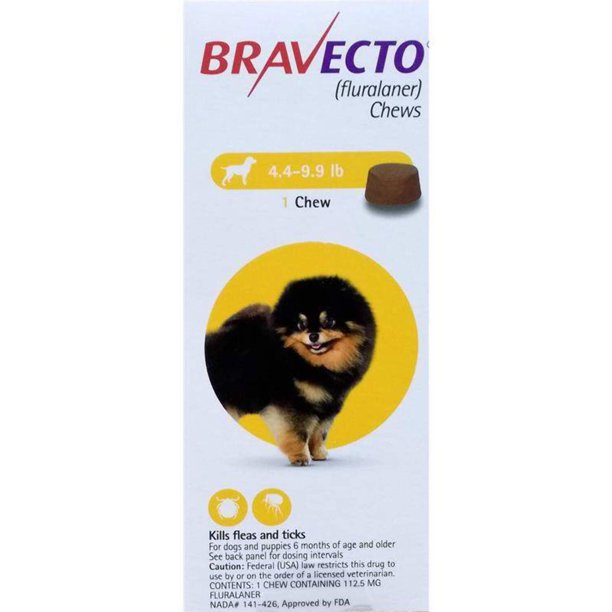 Bravecto Chews 4.49.9 lb, Toy Dog (Yellow)