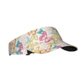 thumbnail image 2 of Yiaed Retro Colorful Butterfly Print Sport Sun Visor Hats Adjustable Empty Top Baseball Cap Cotton Ball Caps for Women and Men, 2 of 5