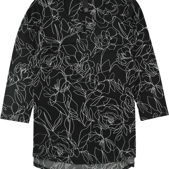 Alfani Womens Embellished Knit Blouse, Black, X-Small