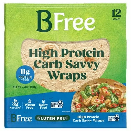 BFree High Protein Gluten Free Wrap, 12 Count