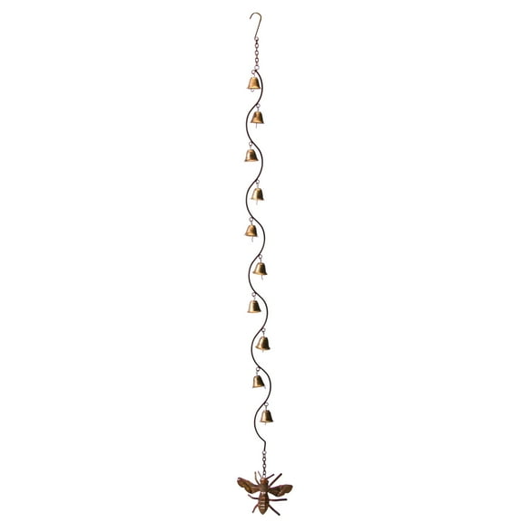 Evergreen Extra Long Garden Chime Bells with Bee Icon, 5.5''x 1.5'' x 45'' inches