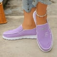 thumbnail image 5 of Women's Canvas Slip-On Loafers with Frayed Edges, Lightweight Comfortable Casual Shoes, Footwear for Everyday Walking and Outdoor Activities Purple 41, 5 of 10