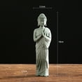 thumbnail image 4 of Ornement de Jardin Debout Bouddha Pierre en Résine Effet Zen Statue Extérieure Intérieure, 4 of 8