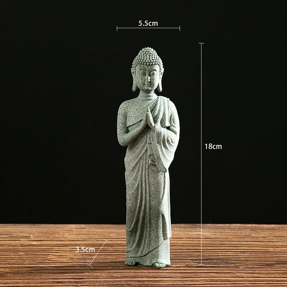 Garden Ornament Standing Buddha Resin Stone Zen Effect Outdoor Indoor Statue