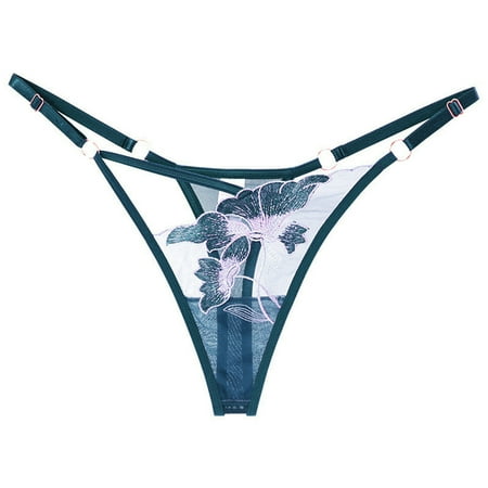

Women Panties Seamless Mesh Seamless Thong Thin Strap Lace Jacquard Underwear